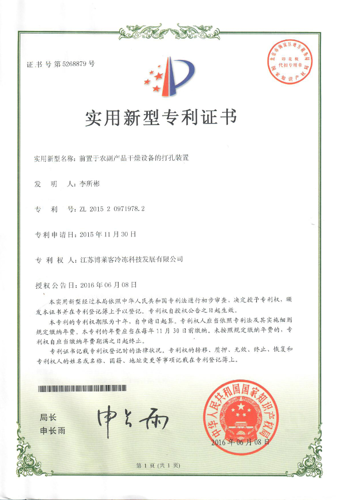實用 前置于農(nóng)副產(chǎn)品干燥設備的打孔裝置.jpg